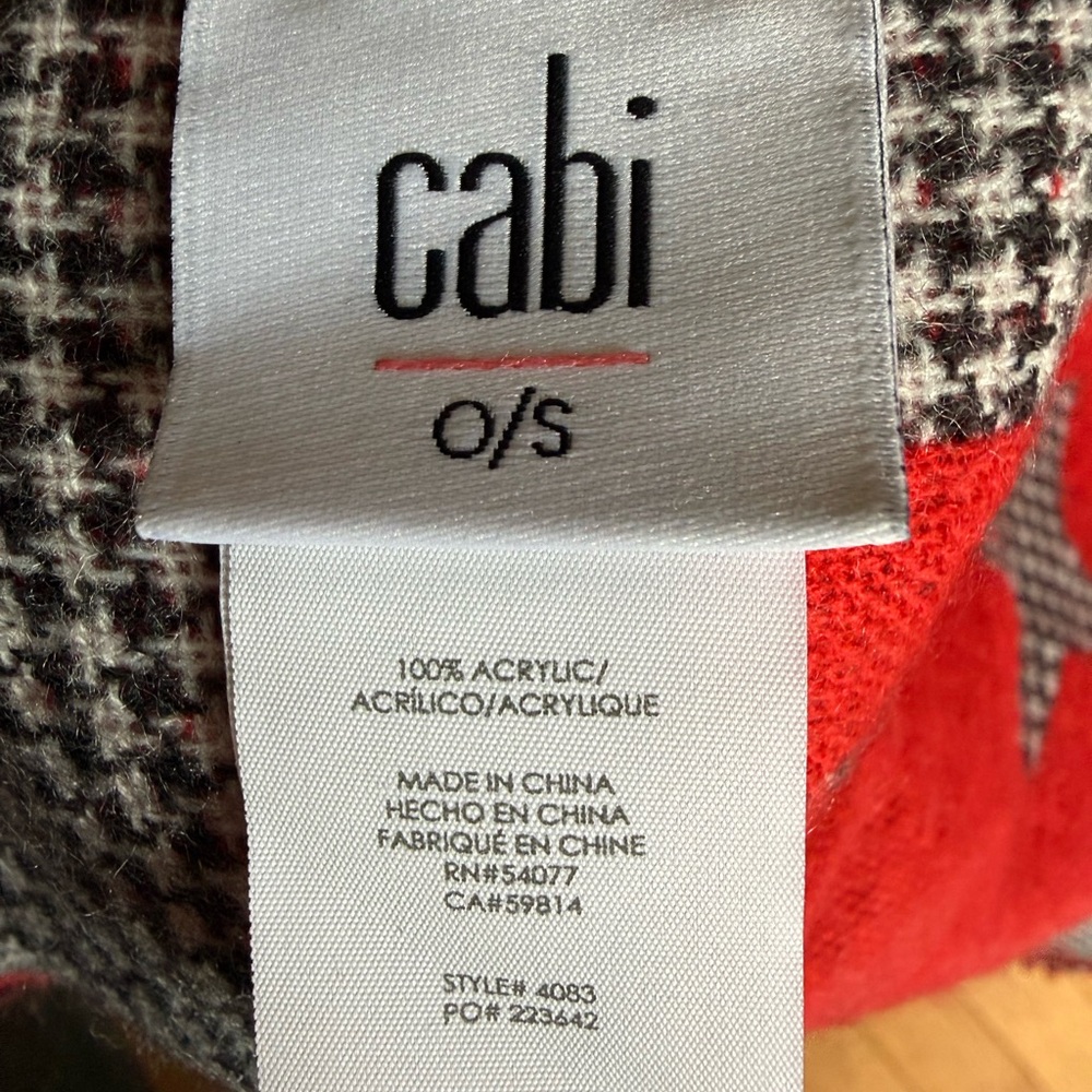 CAbi Red and Gray Knit Sweater